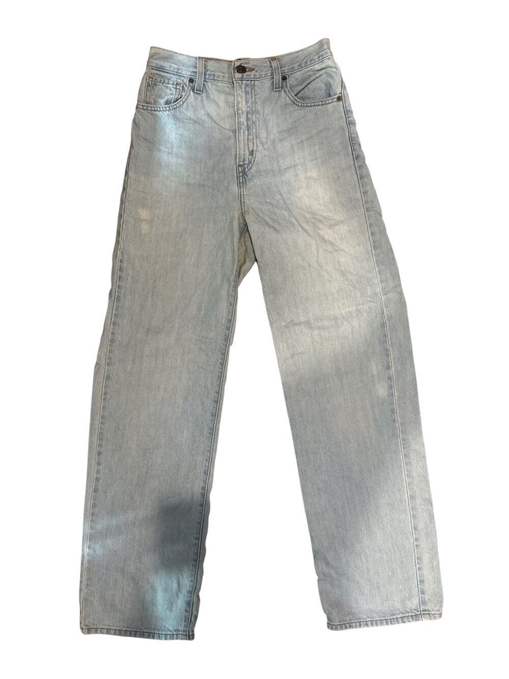 Levis High Waisted Straight Jeans Womens 25 Light Wash 100% Cotton High Rise